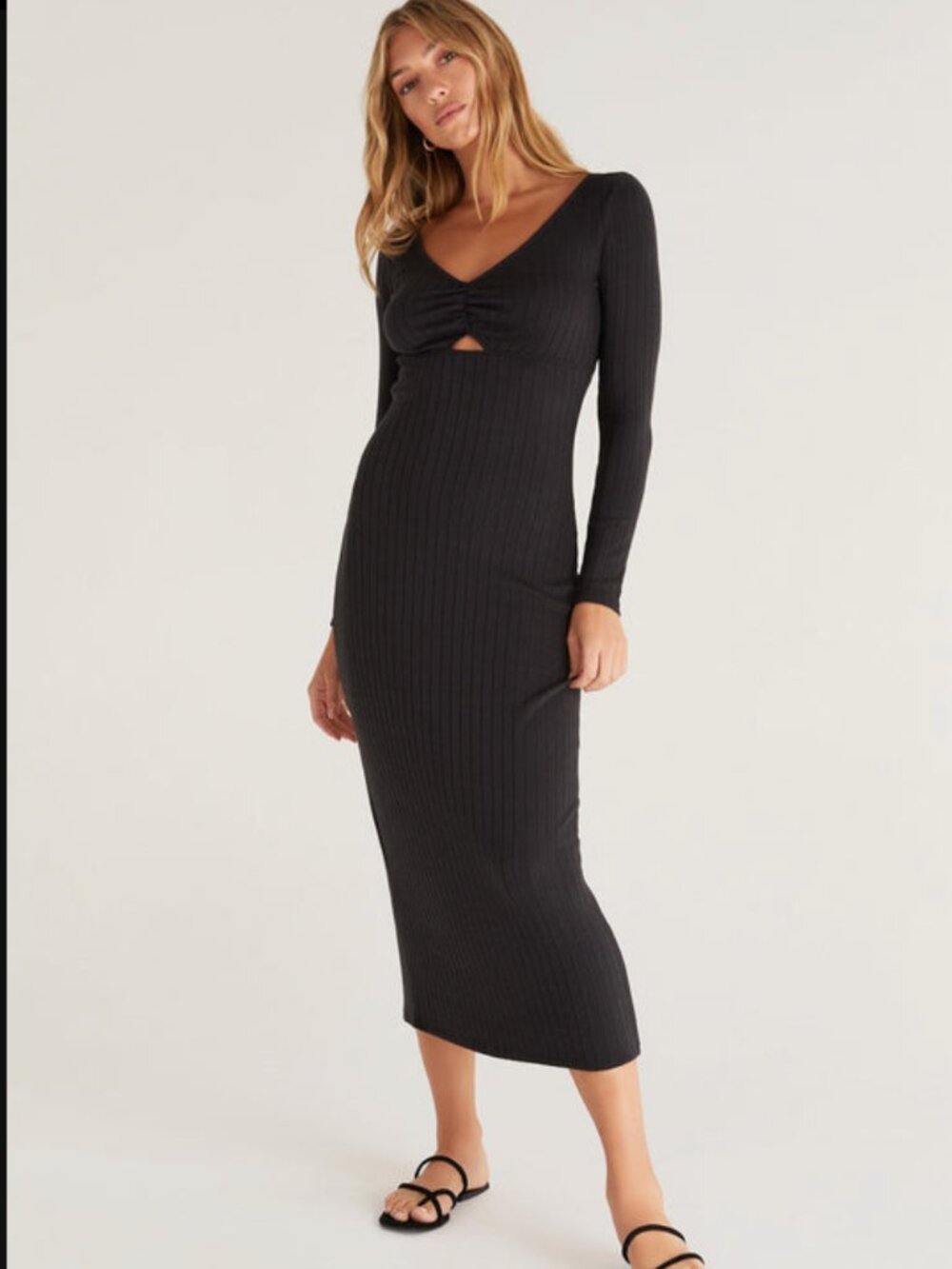 Z SUPPLY ORLA RIB MIDI DRESS SMALL
